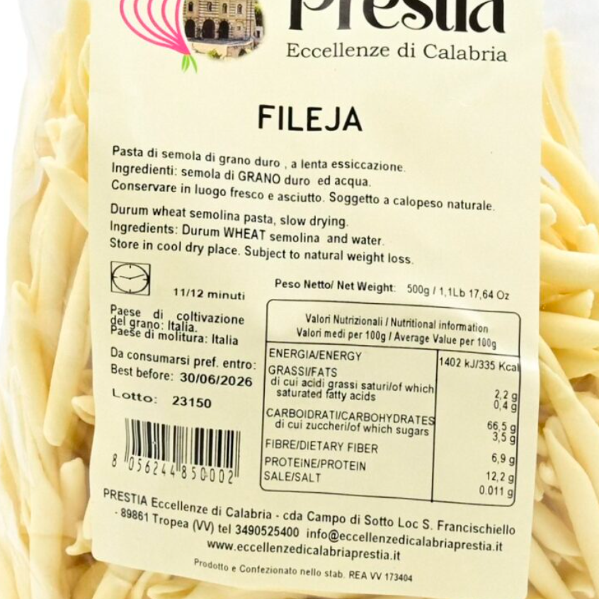 FILEJA - PASTA DI SEMOLA DI GRANO DURO, 500 GR