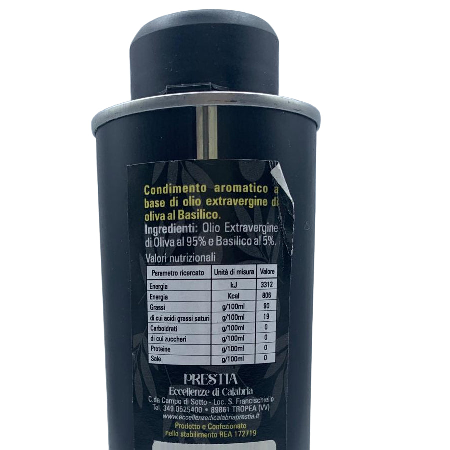 OLIO EXRAVERGINE DI OLIVA AL BASILICO – 250 ml