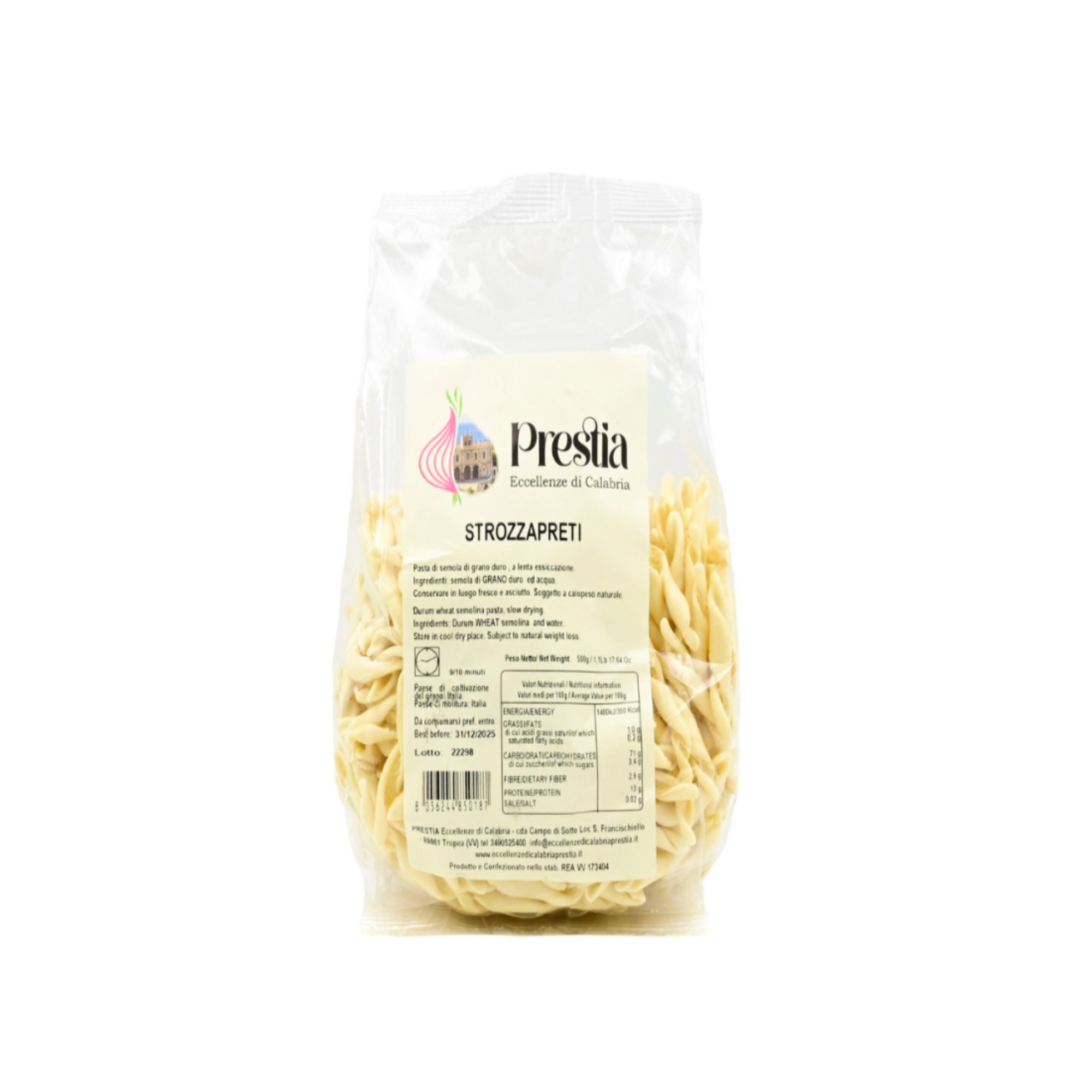 Strozzapreti di Semola di Grano Duro 500g / Prestia