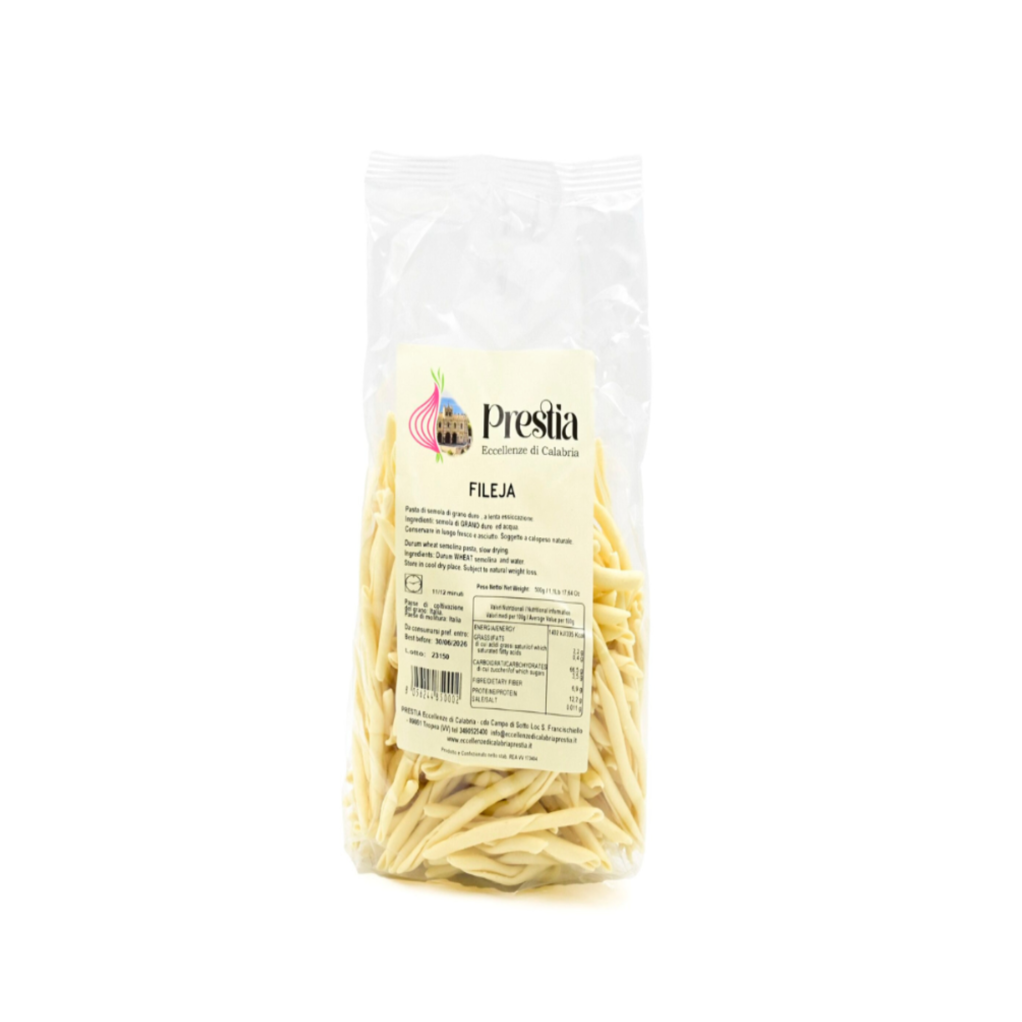 Fileja Di Semola di Grano Duro 500g / Prestia