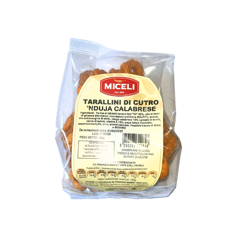 Tarallini de Cutro ’Nduja Calabraise 180 g – Miceli