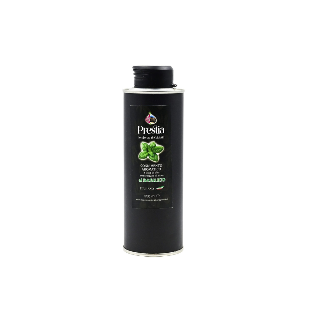 OLIO EXRAVERGINE DI OLIVA AL BASILICO – 250 ml